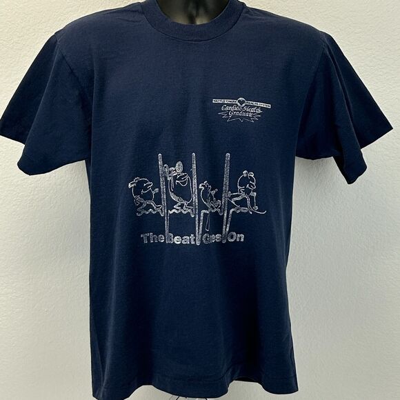 Vintage Battle Creek Health System T Shirt Mens Medium Cardiac Graduate 90s Blue - Picture 2 of 7